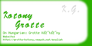 kotony grotte business card